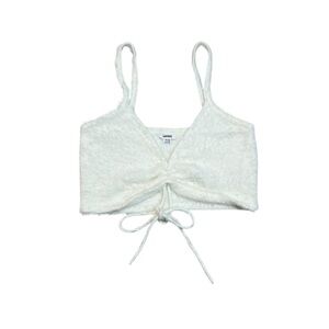 Super soft furry white crop top